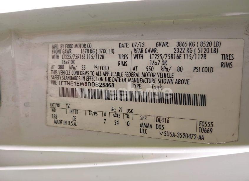 Photo 9 of 2013 Ford E-150 COMMERCIAL (VIN 1FTNE1EW8DDB25868)