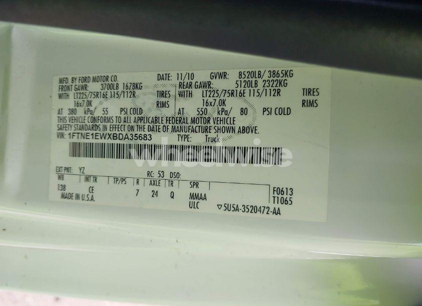 Photo 9 of 2011 Ford E-150 COMMERCIAL (VIN 1FTNE1EWXBDA35683)