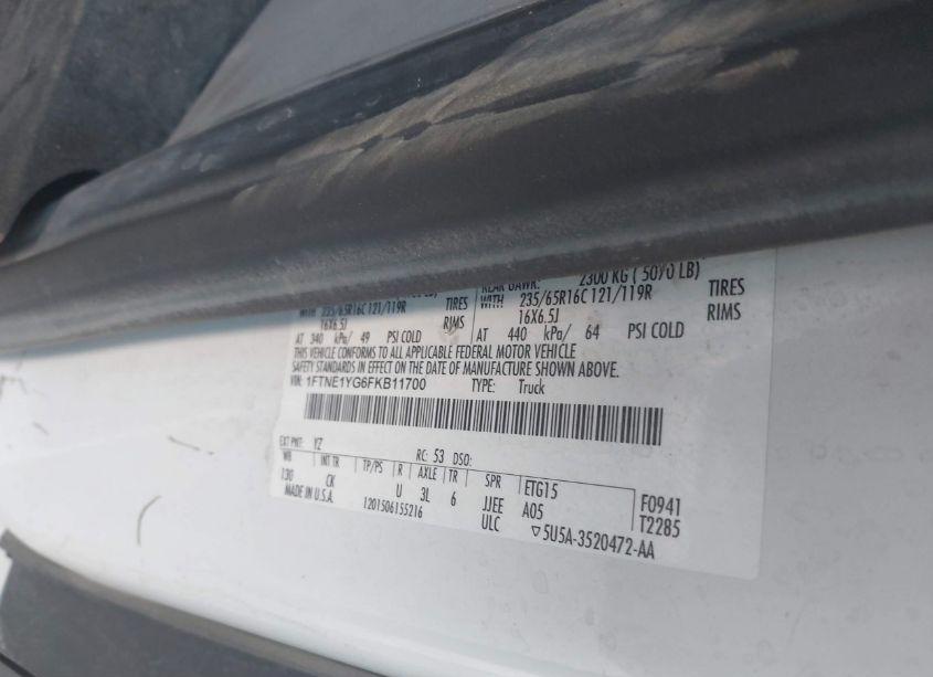 Photo 9 of 2015 Ford Transit-150 (VIN 1FTNE1YG6FKB11700)