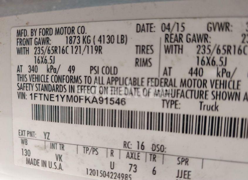 Photo 18 of 2015 Ford Transit-150 (VIN 1FTNE1YM0FKA91546)