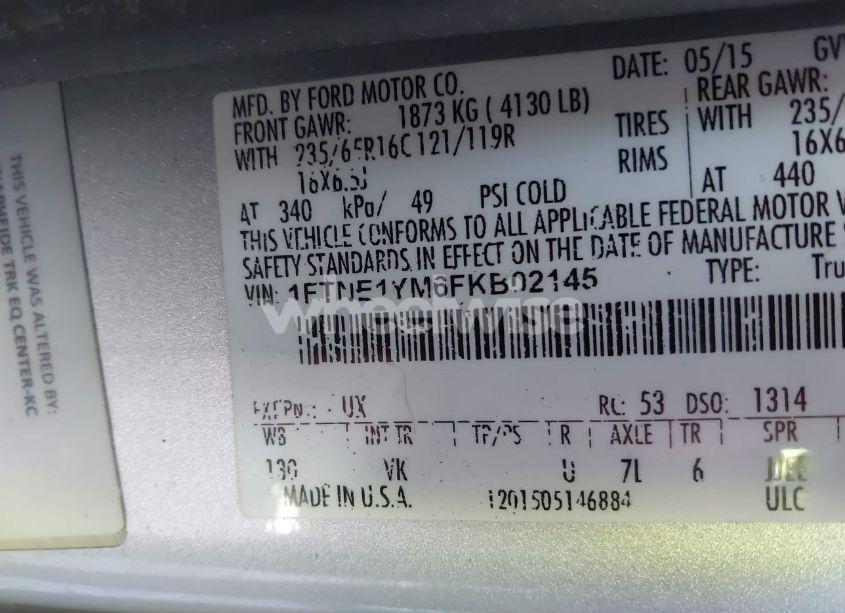 Photo 9 of 2015 Ford Transit-150 (VIN 1FTNE1YM6FKB02145)