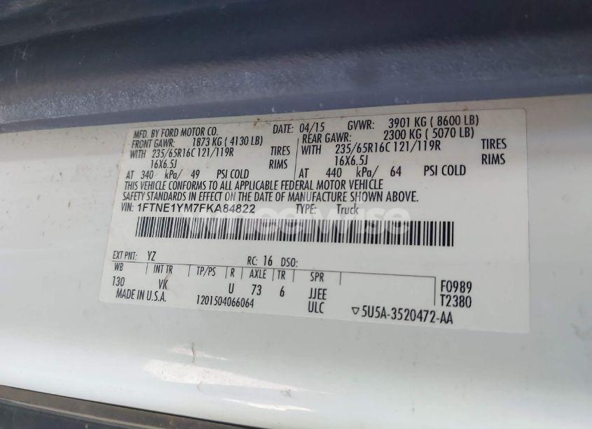 Photo 9 of 2015 Ford Transit-150 (VIN 1FTNE1YM7FKA84822)