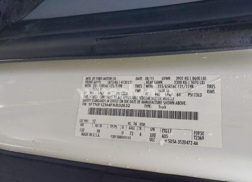 Photo 9 of 2015 Ford Transit-150 (VIN 1FTNE1ZM4FKB32632)