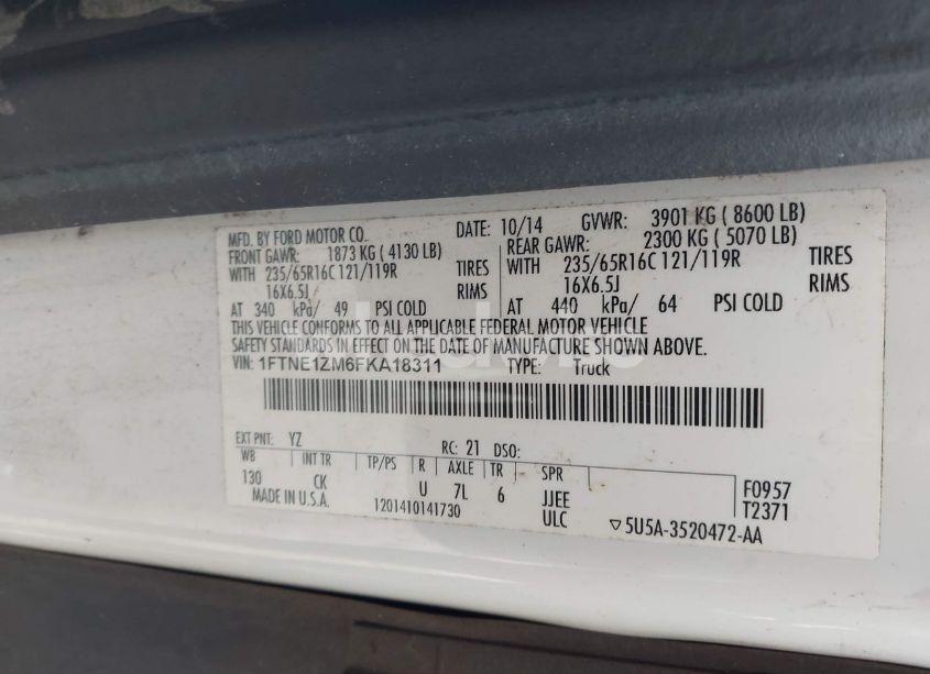 Photo 9 of 2015 Ford Transit-150 (VIN 1FTNE1ZM6FKA18311)