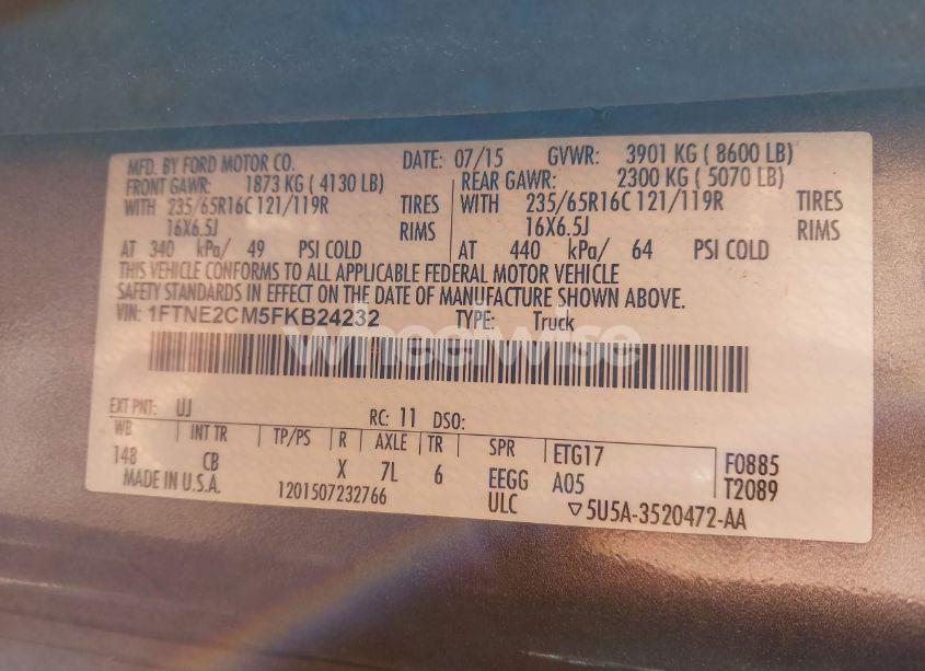 Photo 9 of 2015 Ford Transit-150 (VIN 1FTNE2CM5FKB24232)