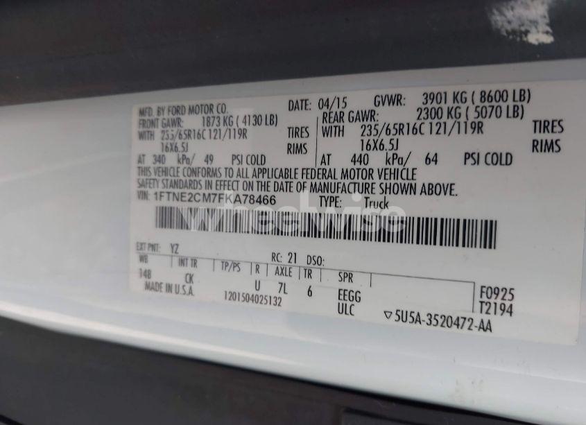 Photo 9 of 2015 Ford Transit-150 (VIN 1FTNE2CM7FKA78466)