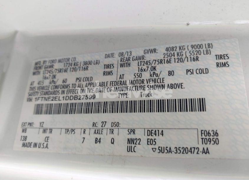 Photo 9 of 2013 Ford E-250 COMMERCIAL (VIN 1FTNE2EL1DDB27599)