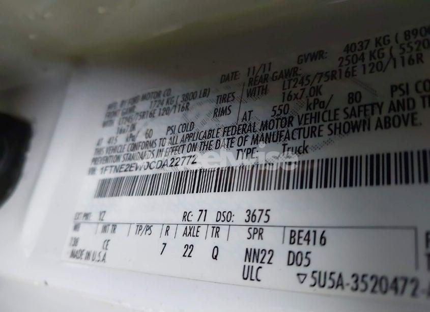 Photo 9 of 2012 Ford E-250 COMMERCIAL (VIN 1FTNE2EW0CDA22772)