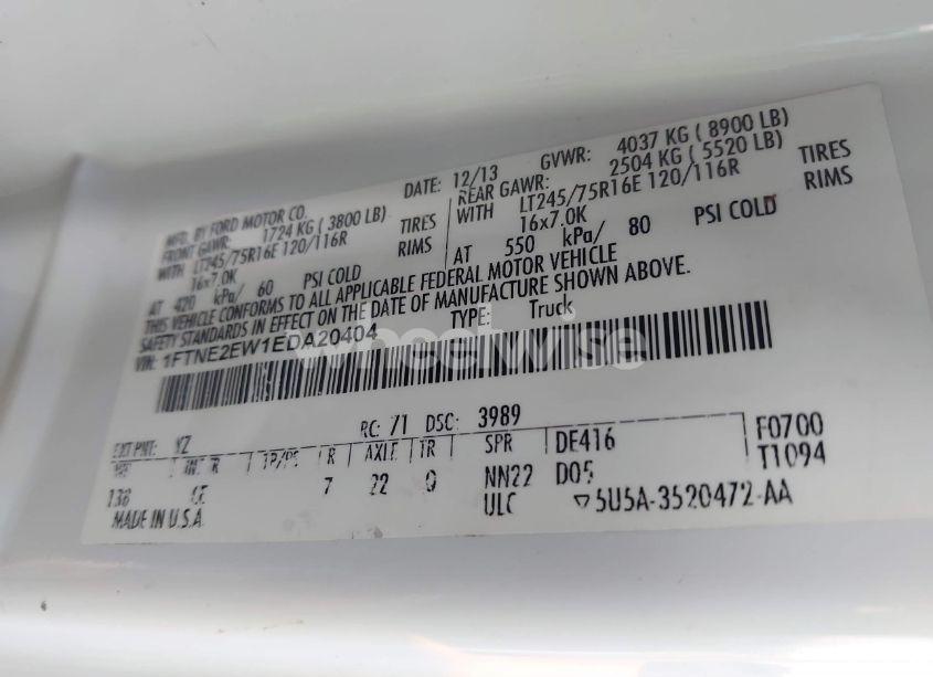 Photo 9 of 2014 Ford E-250 COMMERCIAL (VIN 1FTNE2EW1EDA20404)