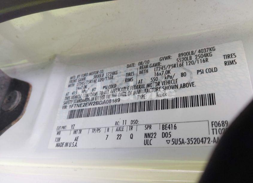 Photo 9 of 2011 Ford E-250 COMMERCIAL (VIN 1FTNE2EW2BDA08189)