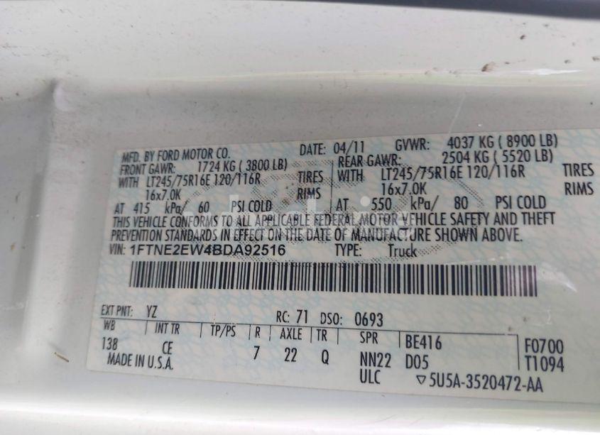 Photo 9 of 2011 Ford E-250 COMMERCIAL (VIN 1FTNE2EW4BDA92516)