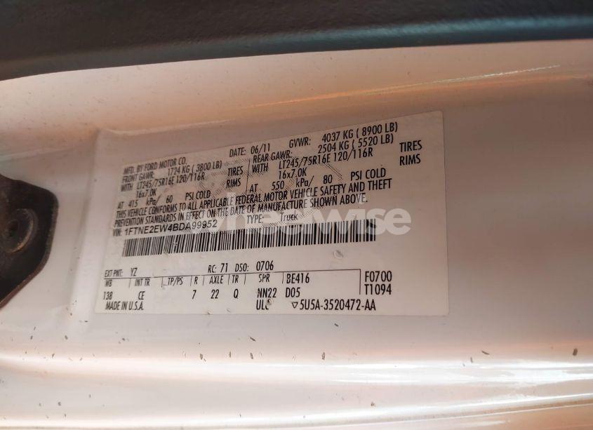 Photo 9 of 2011 Ford E-250 COMMERCIAL (VIN 1FTNE2EW4BDA99952)