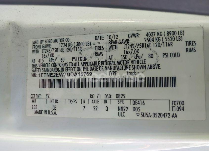 Photo 9 of 2013 Ford E-250 COMMERCIAL (VIN 1FTNE2EW7DDA15769)