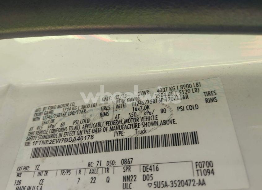 Photo 9 of 2013 Ford E-250 COMMERCIAL (VIN 1FTNE2EW7DDA46178)