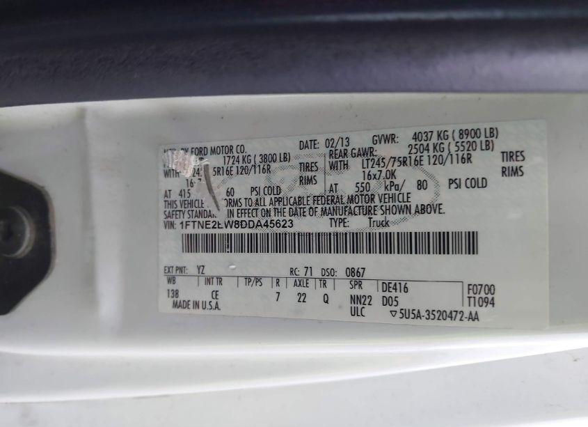 Photo 9 of 2013 Ford E-250 COMMERCIAL (VIN 1FTNE2EW8DDA45623)