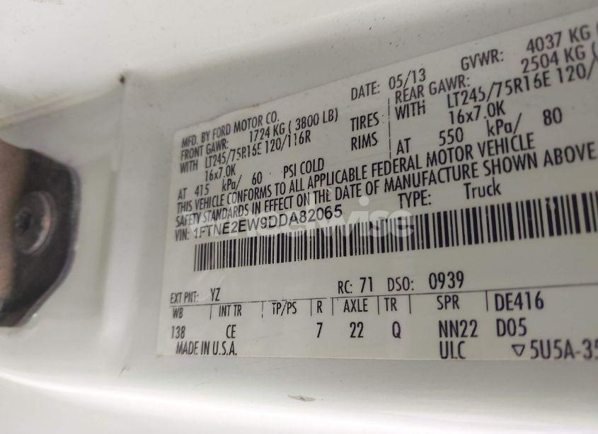 Photo 9 of 2013 Ford E-250 COMMERCIAL (VIN 1FTNE2EW9DDA82065)