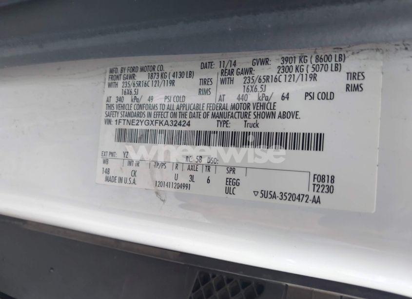 Photo 9 of 2015 Ford Transit-150 (VIN 1FTNE2YGXFKA32424)