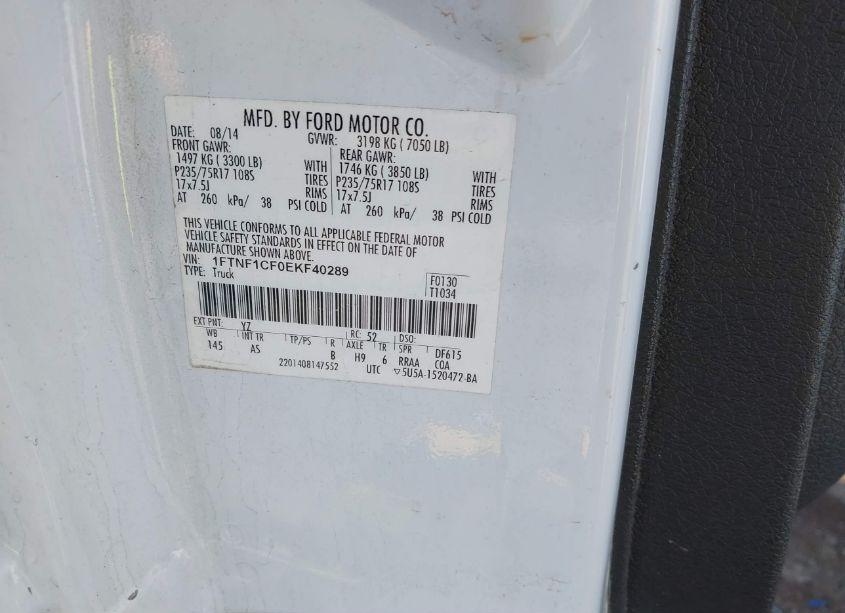 Photo 9 of 2014 Ford F-150 XL (VIN 1FTNF1CF0EKF40289)