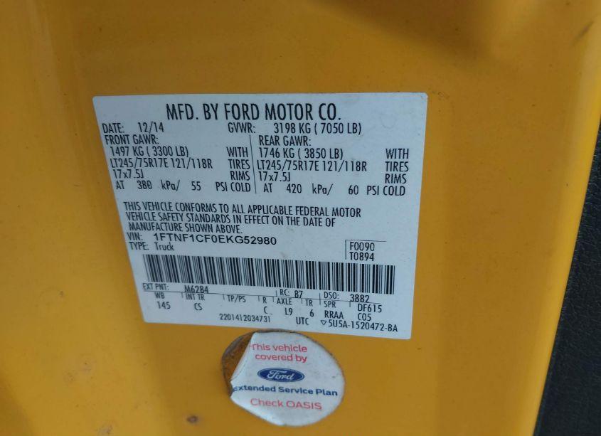 Photo 9 of 2014 Ford F-150 XL (VIN 1FTNF1CF0EKG52980)