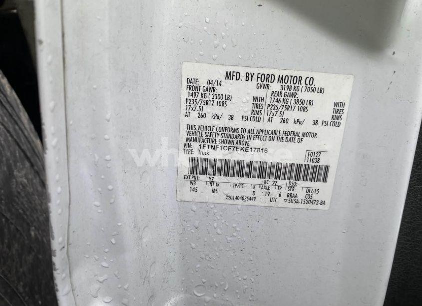 Photo 9 of 2014 Ford F-150 XLT (VIN 1FTNF1CF7EKE17816)