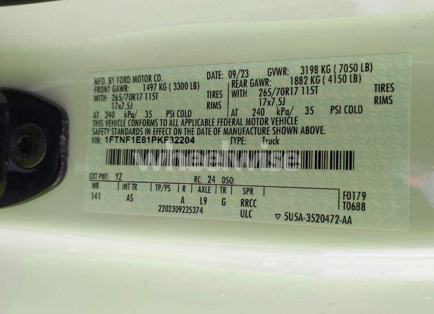 Photo 9 of 2023 Ford F-150 XL (VIN 1FTNF1E81PKF32204)