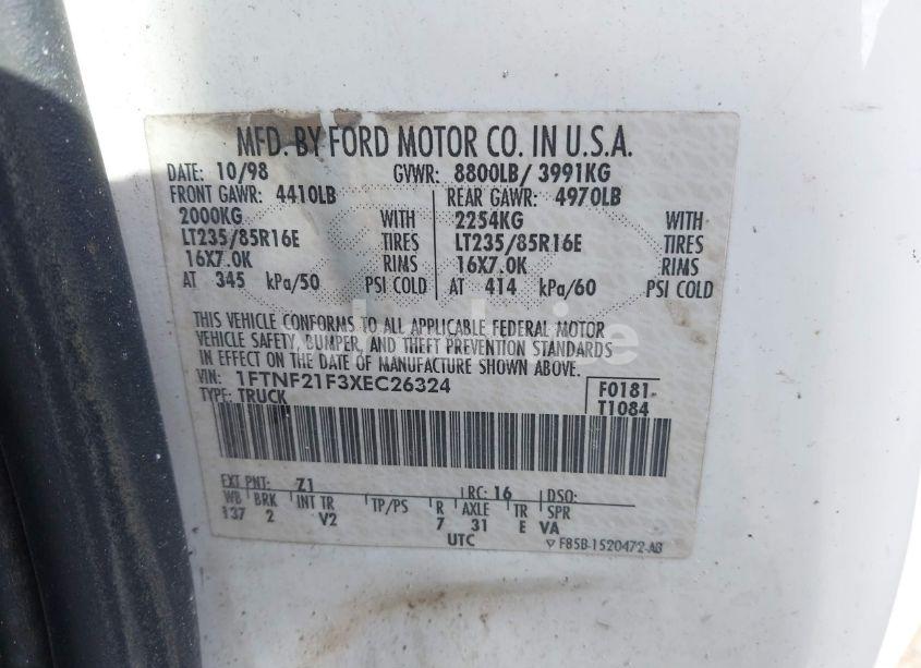 Photo 9 of 1999 Ford F-250 LARIAT/XL/XLT (VIN 1FTNF21F3XEC26324)