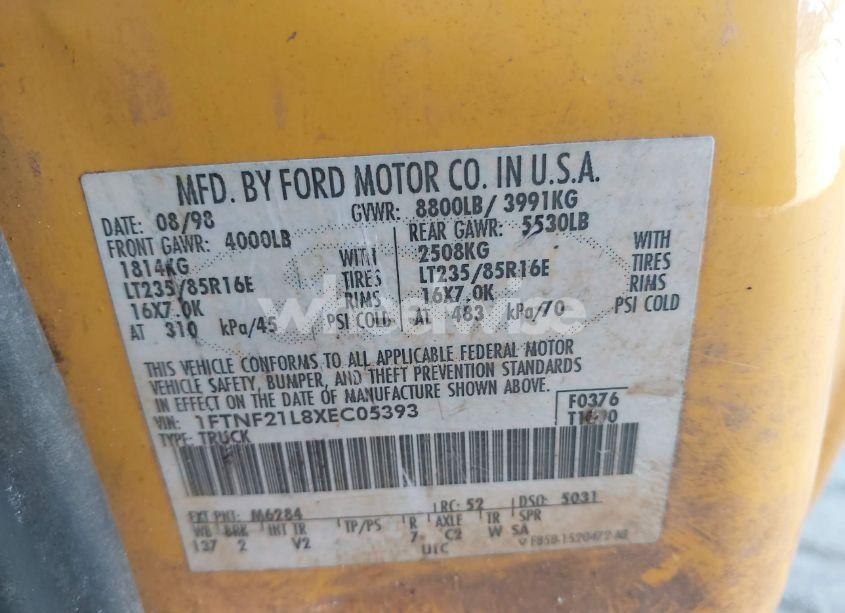 Photo 9 of 1999 Ford F-250 (VIN 1FTNF21L8XEC05393)