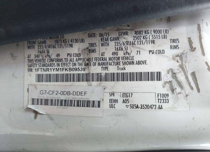 Photo 9 of 2015 Ford Transit-250 (VIN 1FTNR1YM1FKB09539)