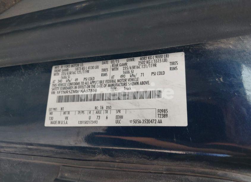 Photo 9 of 2015 Ford Transit T-250 (VIN 1FTNR1ZM5FKA57556)