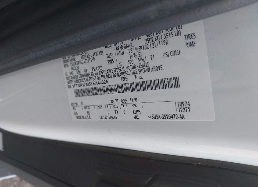 Photo 9 of 2015 Ford Transit-250 N/A (VIN 1FTNR1ZM6FKA46825)