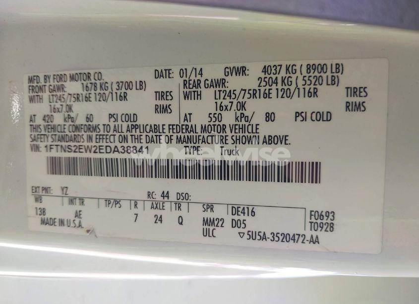 Photo 9 of 2014 Ford Econoline CARGO VAN (VIN 1FTNS2EW2EDA38841)