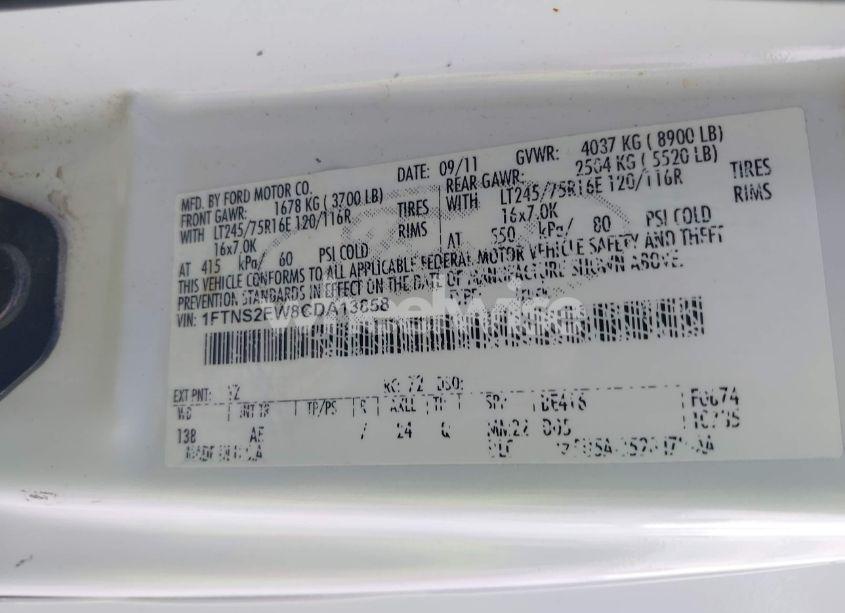 Photo 9 of 2012 Ford E-250 COMMERCIAL (VIN 1FTNS2EW8CDA13858)