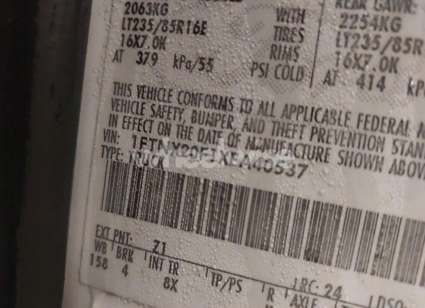 Photo 9 of 1999 Ford F-250 LARIAT/XL/XLT (VIN 1FTNX20F1XEA40537)