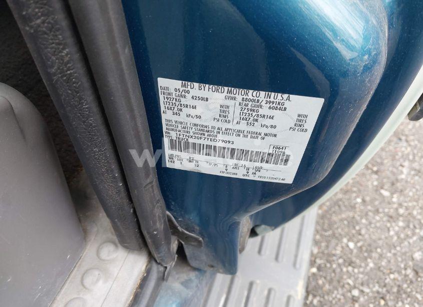 Photo 9 of 2000 Ford F-250 LARIAT/XL/XLT (VIN 1FTNX20F7YED79093)