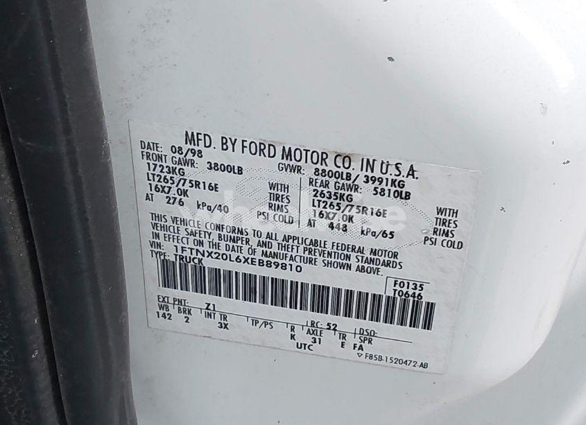 Photo 9 of 1999 Ford F-250 LARIAT/XL/XLT (VIN 1FTNX20L6XEB89810)