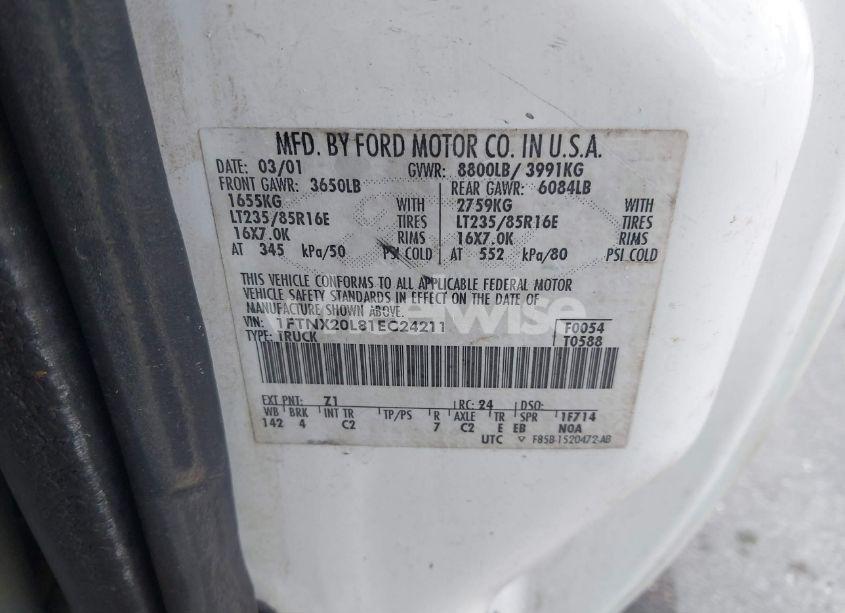 Photo 9 of 2001 Ford F-250 LARIAT/XL/XLT (VIN 1FTNX20L81EC24211)