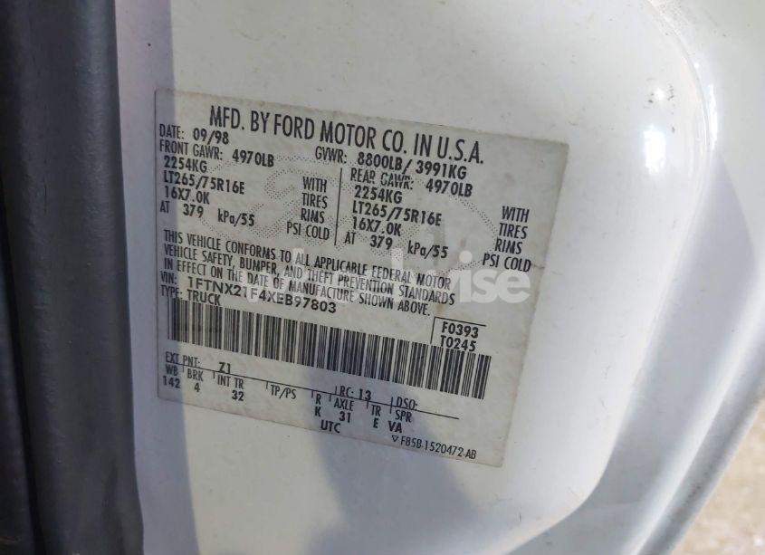 Photo 9 of 1999 Ford F-250 (VIN 1FTNX21F4XEB97803)