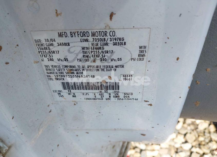 Photo 9 of 2005 Ford F-150 XL/XLT (VIN 1FTPF12555NA34148)