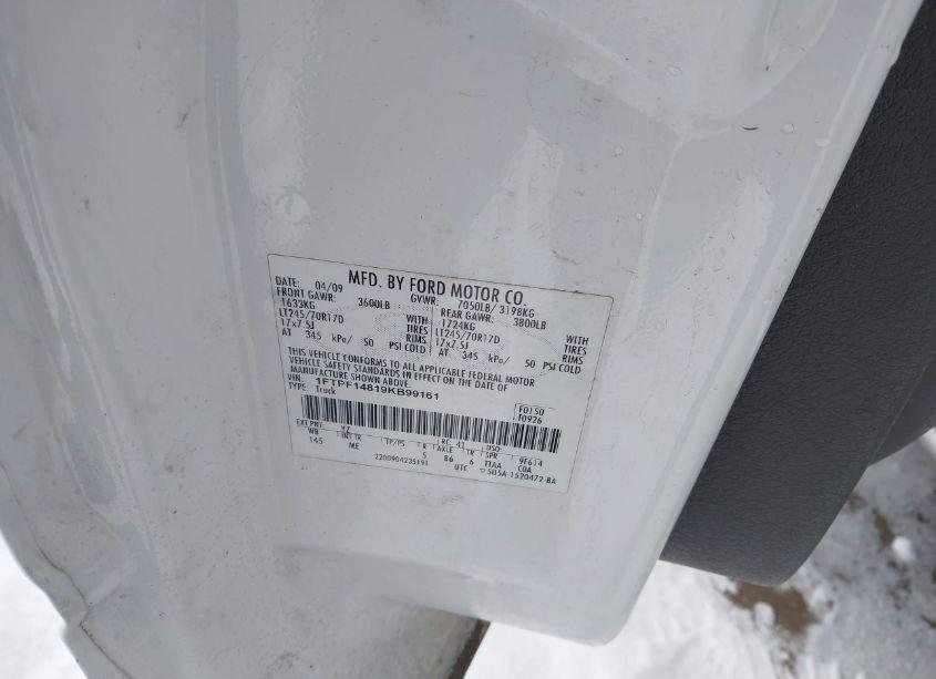 Photo 9 of 2009 Ford F-150 XL/XLT (VIN 1FTPF14819KB99161)