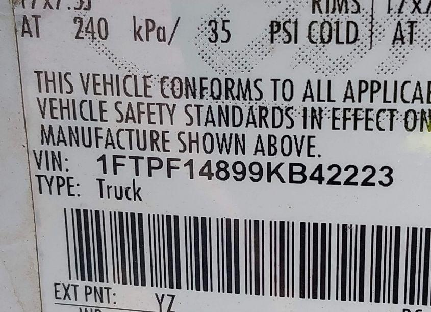 Photo 9 of 2009 Ford F-150 XL/XLT (VIN 1FTPF14899KB42223)