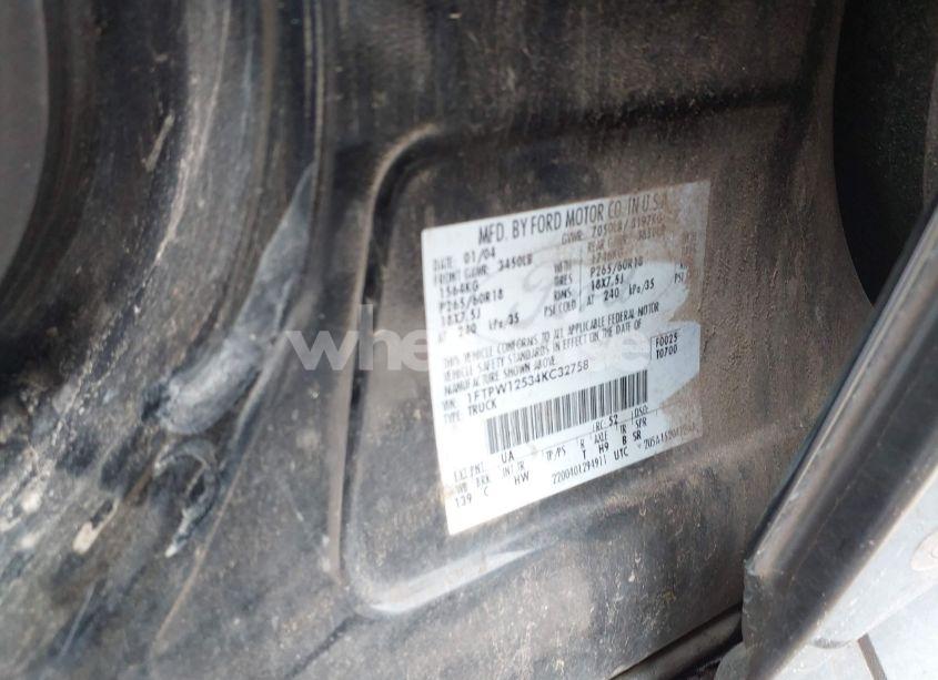 Photo 9 of 2004 Ford F-150 LARIAT/XLT (VIN 1FTPW12534KC32758)