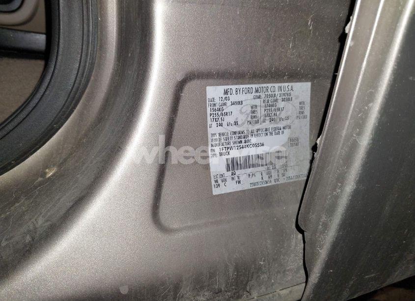 Photo 9 of 2004 Ford F-150 LARIAT/XLT (VIN 1FTPW12544KC05536)