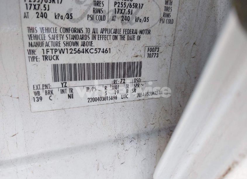 Photo 9 of 2004 Ford F-150 LARIAT/XLT (VIN 1FTPW12564KC57461)