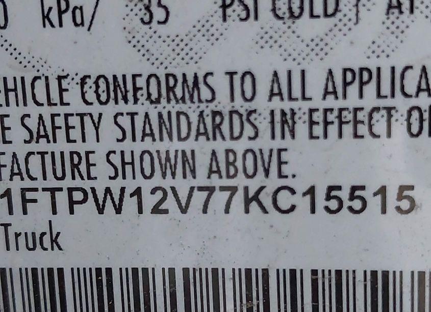 Photo 9 of 2007 Ford F-150 LARIAT/XLT (VIN 1FTPW12V77KC15515)