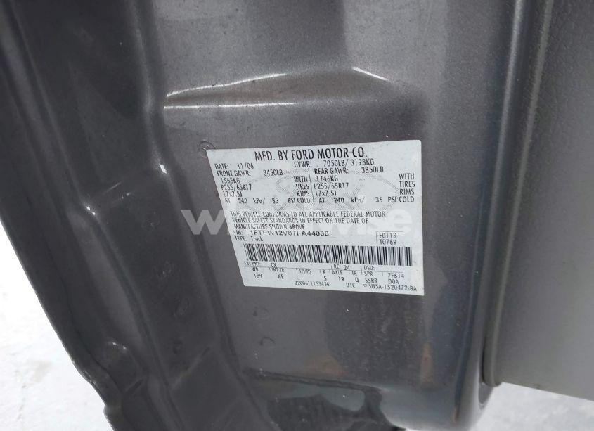 Photo 9 of 2007 Ford F-150 LARIAT/XLT (VIN 1FTPW12V87FA44038)