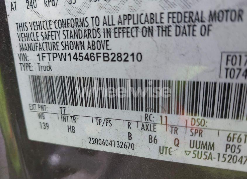 Photo 9 of 2006 Ford F-150 FX4/LARIAT/XLT (VIN 1FTPW14546FB28210)