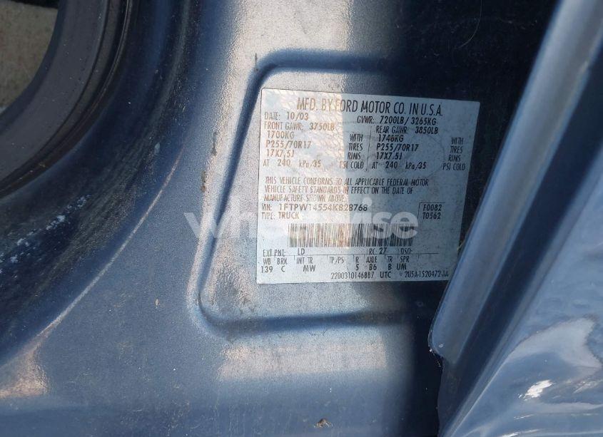 Photo 9 of 2004 Ford F-150 FX4/LARIAT/XLT (VIN 1FTPW14554KB28768)