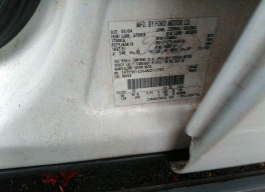 Photo 9 of 2004 Ford F-150 FX4/LARIAT/XLT (VIN 1FTPW14564KD11757)