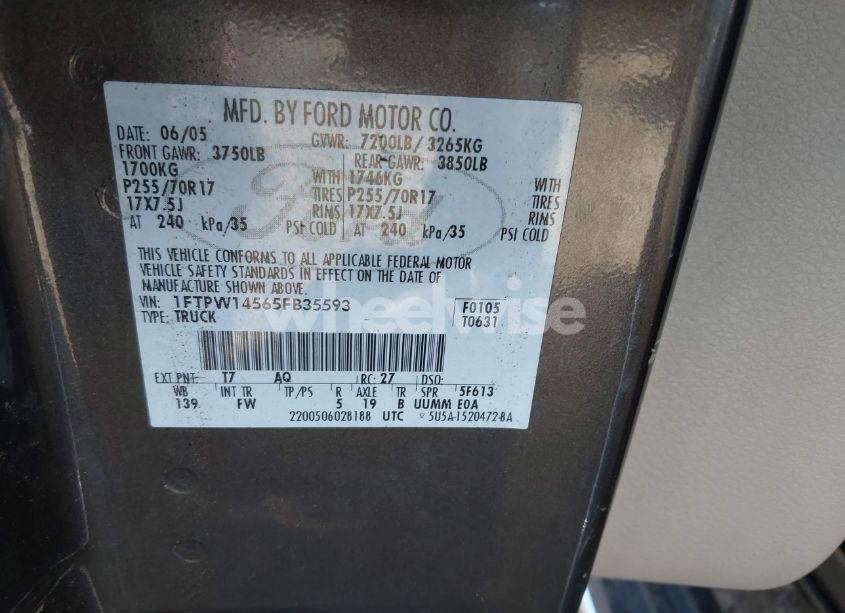 Photo 9 of 2005 Ford F-150 FX4/LARIAT/XLT (VIN 1FTPW14565FB35593)