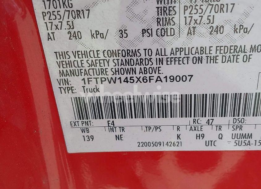 Photo 9 of 2006 Ford F-150 FX4/LARIAT/XLT (VIN 1FTPW145X6FA19007)